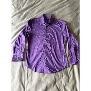 Structure Stretch Slim Fit Dress Shirt Mens Medium Purple Button Down